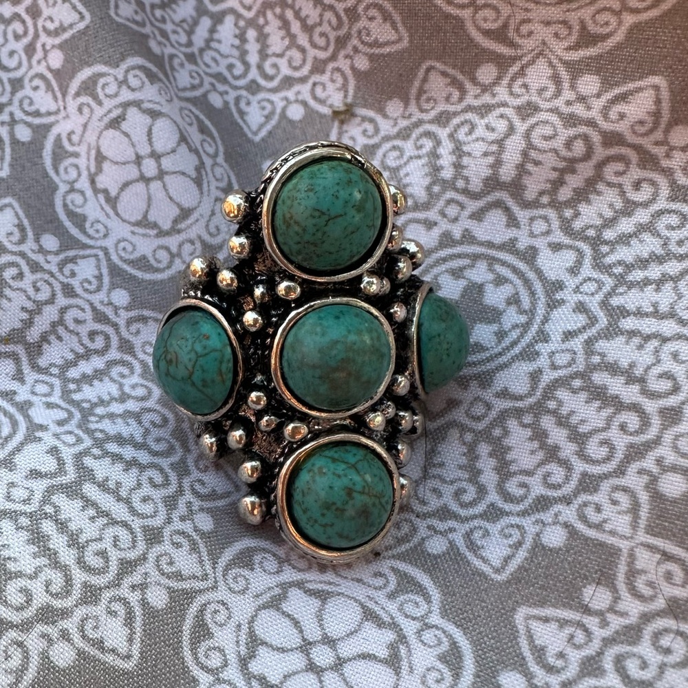 Turquoise Statement Ring - image 1